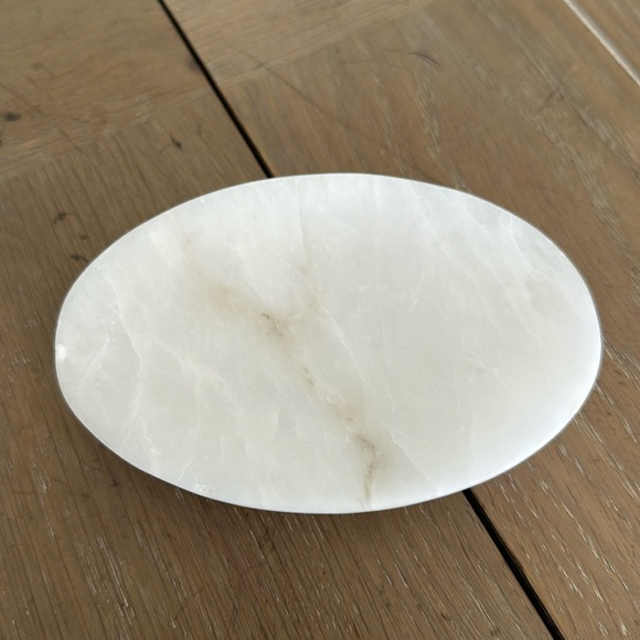 Genuine white alabaster marble stone soap or ring dish bathroom vanity - Picture 4 of 8